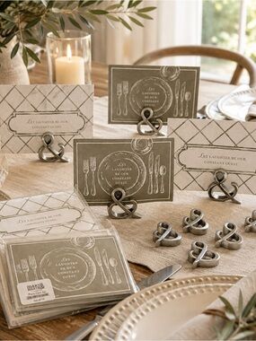 Mary & Martha NWT Ampersand Place Card Holders 288 Cards Discontinued Set